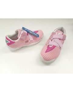 SKECHERS GIRLS SHOES SIZE 2 RUNNERS SNEAKERS LEATHER SPORT PINK WHITE BUGABOOS