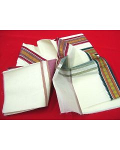 SAREE SARI INDIAN DESIGNER BLOUSE FABRIC HAND EMBROIDERED WEDDING COTTON MUSLIN ROUND DESIGN CREAM