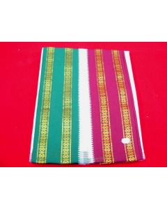 SAREE SARI INDIAN DESIGNER BLOUSE FABRIC HAND EMBROIDERED WEDDING COTTON MUSLIN ROUND DESIGN CREAM BORDER
