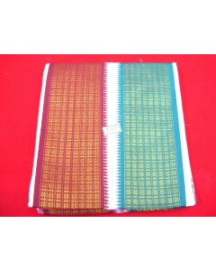 SAREE SARI INDIAN DESIGNER BLOUSE FABRIC HAND EMBROIDERED WEDDING COTTON MUSLIN STAR DESIGN BORDERS CREAM