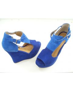 TONY BIANCO LADIES WEDGES SUEDE LEATHER DRESS SHOES SIZE 7 BLUE FAIRLIE