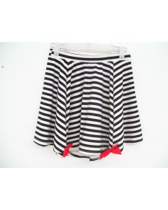 COTTON ON LADIES STRIPED SKIRT SIZE S WITH TWO RED BOWS BLACK WHITE AN129164 