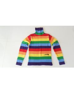 RIPCURL GIRL JUMPER GIRLS TURTLE NECK SIZE 10 30% WOOL 70% ACRYLIC RAINBOW