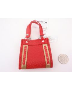 JEWELLERY KEY BAG RING POUCH DESIGNER CARA MIA MINI KEYS RED TINY HANDBAG
