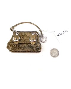 JEWELLERY KEY BAG RING POUCH DESIGNER CARA MIA MINI KEYS TINY HANDBAG GREEN