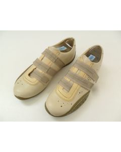 MICHELLE K LADIES DESIGNER SHOES SPORT SIZE 6 LEATHER TRAINERS NATURAL OLIVE