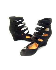 MOLLINI BLACK SUEDE LADIES WOMENS DRESS FORMAL HEELS WORK SHOES WEDGES SIZE 8.5