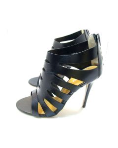 MOLLINI LADIES PEEP TOE DRESS SHOES HEELS FORMAL WORK LEATHER SIZE 7 KURI BLACK