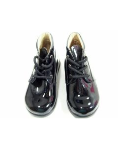 SUREFIT GIRLS SHOES BLACK PATENT BOOTS CASUAL DRESS LACE UP SIZE 8 ALICE