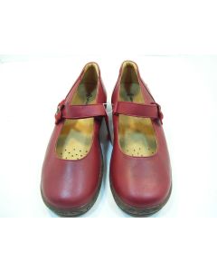 GARVALIN GIRLS SANDALS BUCKLE STRAP CASUAL SHOES RED LEATHER SPAIN SIZE 35