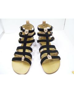 TONY BIANCO SHOES GLADIATOR SANDALS LADIES FLIP FLOPS ANKLE SALUTE SIZE 7 BLACK
