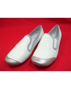 LADIES SHOES FLATS WHITE SLIP ON CASUAL DRESS WALKING NAPPA SIZE 6 ZENSU JORUNN