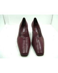 LADIES LEATHER SHOES SIZE 38 VIA NOVA BURGUNDY VAGO DRESS FORMAL WORK CASUAL
