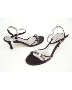 CLARICE BLACK SATIN LADIES FORMAL DRESS HEELS SHOES WEDDING PARTY REIGN SIZE 7.5