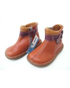 GARVALIN GIRLS SHOES BOOTS ZIP UP BUCKLE STRAP LEATHER SPAIN LIGHT BROWN SIZE 21