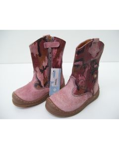 GARVALIN GIRLS SHOES COWBOY BOOTS ZIP UP STRAP LEATHER SPAIN BROWN SIZE 26