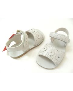 GARVALIN GIRLS SANDALS STRAP CASUAL SHOES WHITE LEATHER 082141 SPAIN SIZE 24