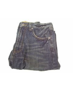 MENS DENIM JEANS RELAXED FIT SIZE 28 NAVY MADDOX PREMIUM ZIP ZIPPER COTTON