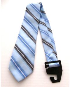 Carlo Visconti Mens Tie Formal Striped Handcrafted Italian BLUE BLACK WHITE
