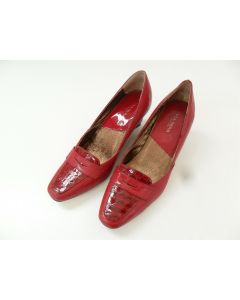 LADIES WEDGE HEELS PATENT LEATHER SHOES DRESS RED VIA NOVA KITTY EUR 37