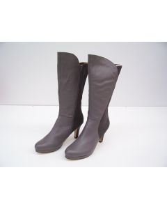 LADIES GREY BOOTS SIZE 41 VIA NOVA HANNA KNEE HIGH BLACK DRESS WORK CASUAL