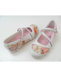 SKECHERS GIRLS SHOES CASUAL RUNNERS DRESS SLIP ON WHITE PINK SIZE 3 FLORAL
