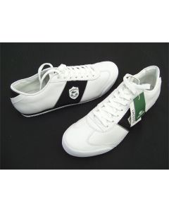 LACOSTE MENS SHOES US 8 SNEAKERS TOURELLE BP SPM WHITE BLACK SILVER