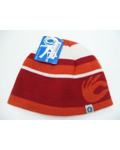 BEANIE WINTER BOYS GIRLS KIDS SNOWBOARDING SKIING RED WHITE ORANGE ONE SIZE