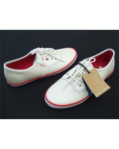 LADIES CASUAL LEATHER SHOES SNEAKERS ATHLETIC WOMENS WHITE RED SIZE 7 COMFY LACE