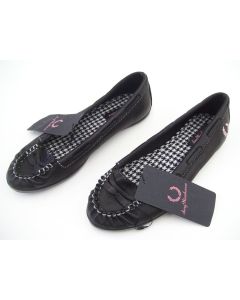 FRED PERRY LADIES BALLET FLATS WOMENS CASUAL SHOES BLACK SIZE 4 LIMITED EDITION
