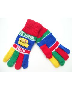 KIDS GLOVES CHILDRENS WINTER BOYS GIRLS ENGELITE SCHOOL BUS COLOR COLOURFUL WARM