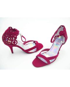 LADIES DRESS SHOES SIZE 8 RED FORMAL OPEN TOE SUEDE HEELS HIGH HEEL LILY ROSE