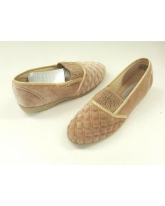 LADIES SLIPPERS GROSBY WOMENS BEIGE SIZE 6 SHOES WIDE FIT