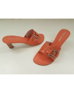 DIANA FERRARI LADIES SANDALS SIZE 8.5 SHOES CORAL LEATHER ROBE 