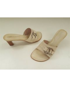 DIANA FERRARI LADIES SANDALS SIZE 8 SHOES LIGHT BONE LEATHER ROBE 