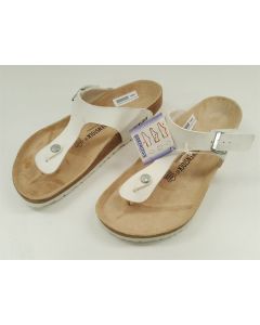 BIRKENSTOCK BIRKENSTOCKS SANDALS MENS WOMENS LEATHER SLIP ON SUMMER WHITE