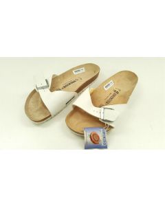 BIRKENSTOCK BIRKENSTOCKS SANDALS MENS WOMENS LEATHER SLIP ON SUMMER WHITE