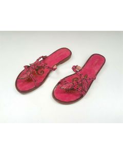 UNIQUE LADIES SHOES SANDALS SIZE 7 FLATS LEATHER SLIP-ON PEACH EU39