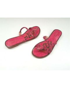 UNIQUE LADIES SHOES SANDALS SIZE 8.5 FLATS LEATHER SLIP-ON PEACH EU42