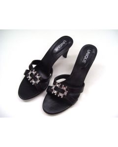 UNIQUE LADIES SHOES HEELS BLACK SANDALS DRESS FORMAL OPEN TOE AU SIZE 6 EU38