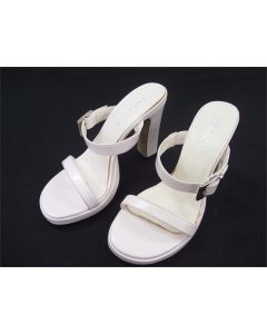 UNIQUE LADIES SHOES HEELS WHITE SIZE 3.5 DRESS FORMAL OPEN TOE STRAP EU 35