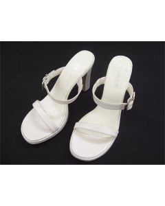 UNIQUE LADIES SHOES HEELS WHITE SIZE 6 DRESS FORMAL OPEN TOE STRAP EU 38
