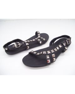 UNIQUE LADIES SHOES SANDALS BLACK DRESS OPEN TOE ANKLE STRAP AU SIZE 5 EU37