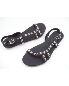 UNIQUE LADIES SHOES SANDALS BLACK DRESS OPEN TOE ANKLE STRAP AU SIZE 8 EU41