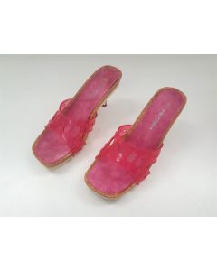 Ladies Formal Evening Mules Size 9 Slides Large Sizes Women Heels Fuschia Fetish