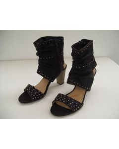 UNIQUE LADIES SHOES HEELS BLACK DRESS FORMAL OPENTOE ANKLE AU SIZE 6 EU38