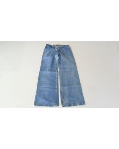 TBY LADIES JEANS DENIM FLARED LEG WIDE FLARE COTTON BLUE SIZE 29 WORN OUT