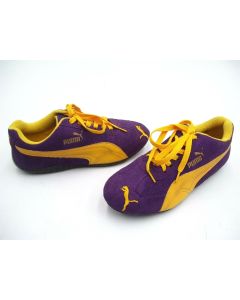 PUMA LADIES SHOES RUNNERS CASUAL TRAINERS PURPLE YELLOW SUEDE US SIZE 4