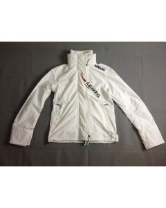 SUPERDRY WOMENS LADIES JACKET SIZE 10 WIND ZIP TECHNICAL WINDCHEATER WHITE