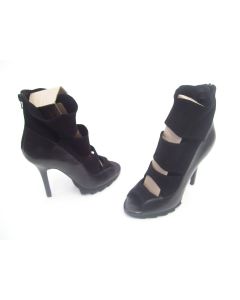 TONY BIANCO SHOES HEELS HIGH BLACK DRESS SUEDE STRETCH LADIES SIZE 8 RUFFALO